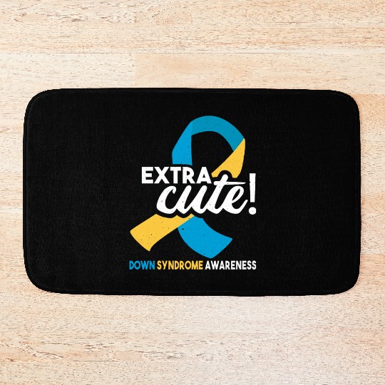 October Wear Blue Yellow Down Syndrome Awareness Bath Mats