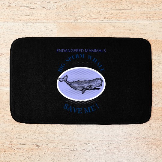 Mammals Endangered Big Sperm Whale Bath Mats