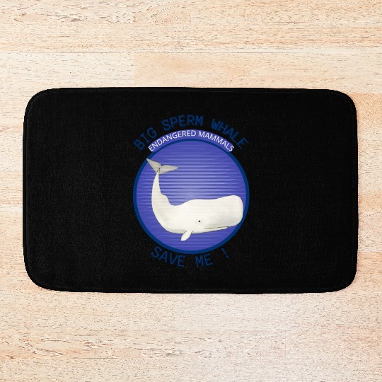 Mammals Endangered Big Sperm Whale Bath Mats