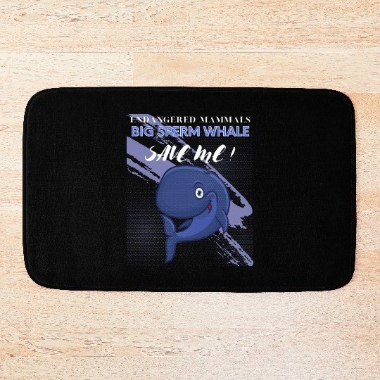 Mammals Endangered Big Sperm Whale Bath Mats