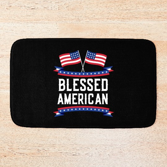 Blessed American Patriotic US America USA Bath Mats