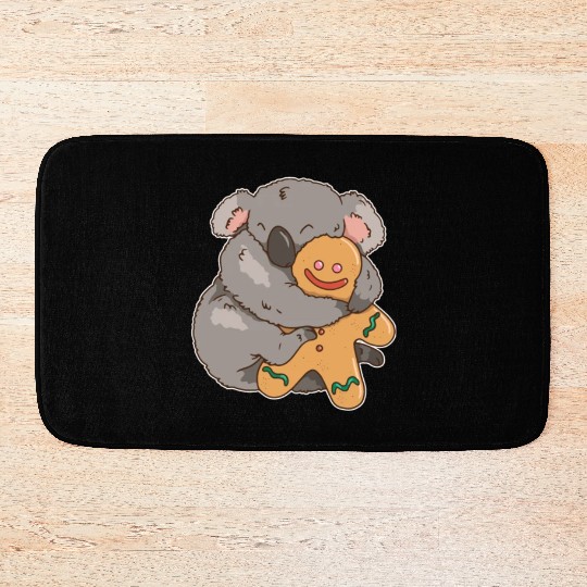 Cute Koala Gingerbread Cookies For Christmas X-mas Bath Mats