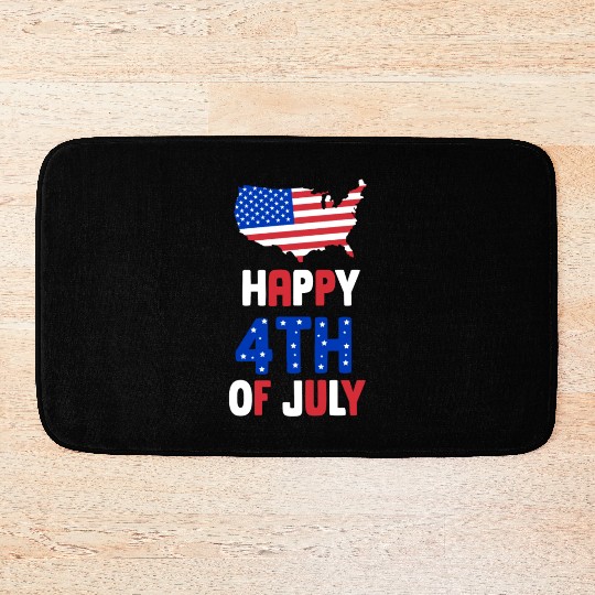 Happy 4Th Of July American America USA US Bath Mats