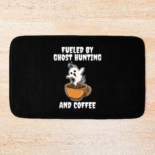 Ghost Hunting And Coffee Funny Ghost Gift Bath Mats