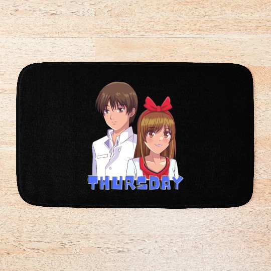 Anime Boy and Girl Day of The Week Thursday Bath Mats