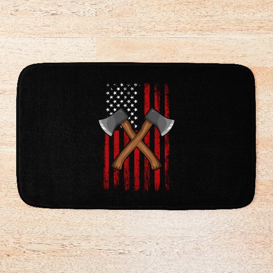 Axe Throwing american flag Hatchet Axe Throwing Bath Mats