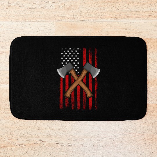 Axe Throwing american flag Hatchet Axe Throwing Bath Mats