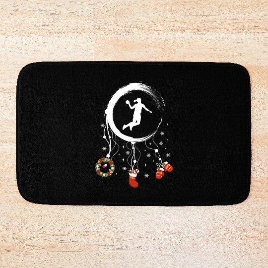 Winter dreamcatcher Christmas Handball girl Bath Mats