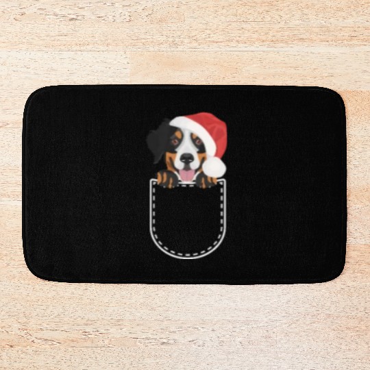 Bernese Mountain Dog Merry Christmas Bath Mats
