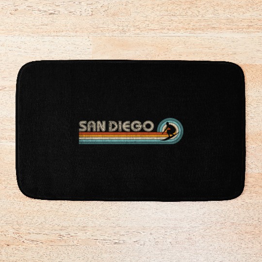 San Diego Surfer Merch Men Surfing San Diego Bath Mats