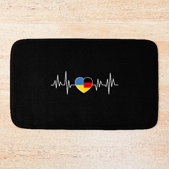 Ukraine Germany Flag Two Countries Bath Mats