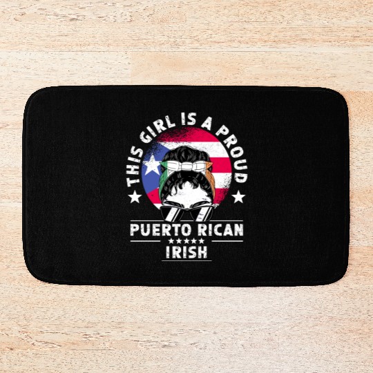 Puerto Rico Flag Ireland Grown Women Girl Bath Mats