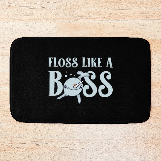 Floss Like A Boss Sea Unicorn Animal Lover Narwhal Bath Mats