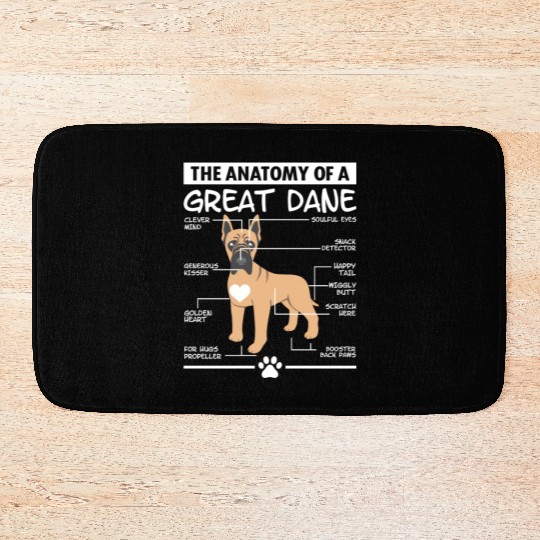 The Anatomy of A Great Dane Bath Mats