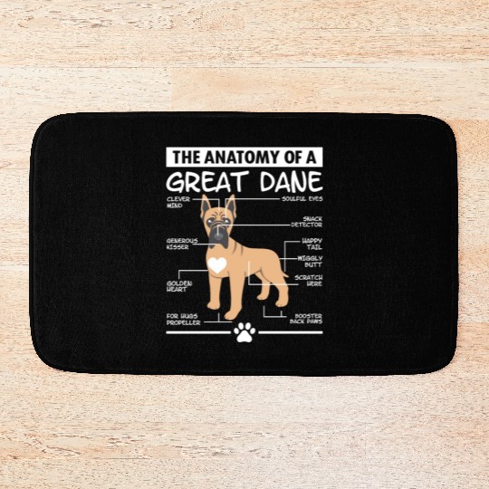 The Anatomy of A Great Dane Bath Mats