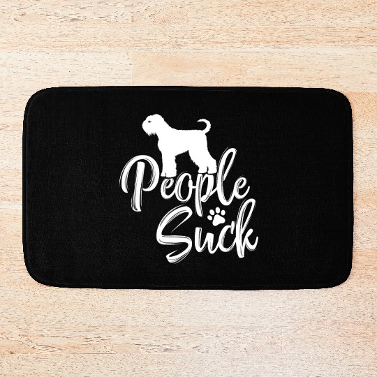 I Love My Black Russian Terrier - "People Suck" Bath Mats