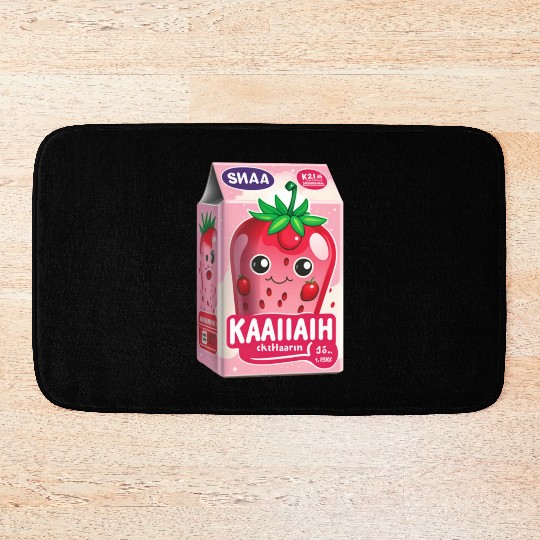 Strawberry Milk Kawaii Bath Mats