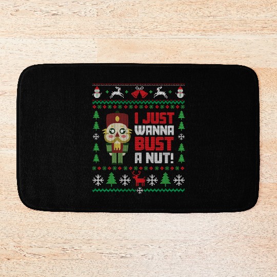 Nutcracker Ugly Christmas Ugly Christmas Saint's Bath Mats