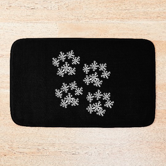 Snowflake Paw Prints Bath Mats