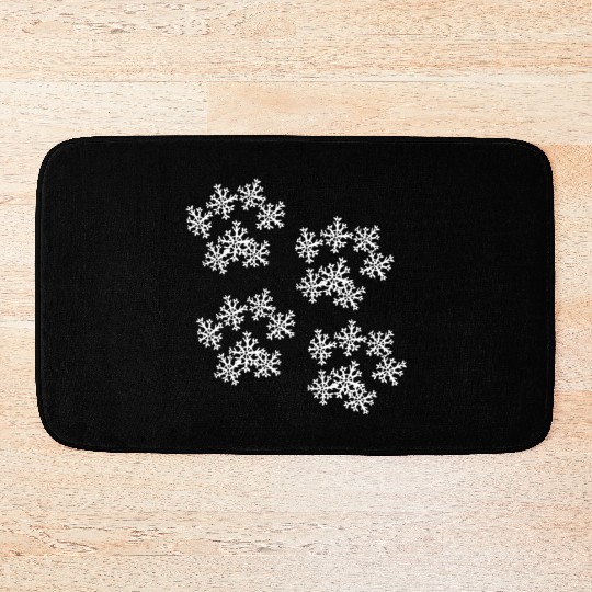 Snowflake Paw Prints Bath Mats