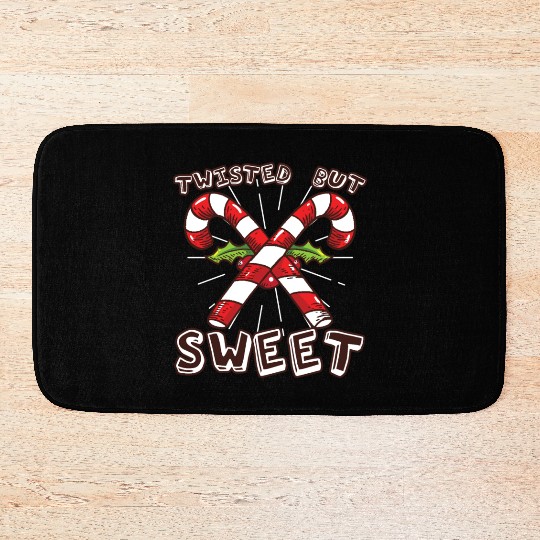 Christmas Twisted But Sweet Candy Cane Bath Mats