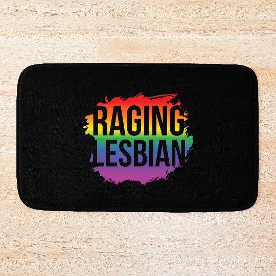 LGBT Gay Pride Lesbian Raging Lesbian Bath Mats