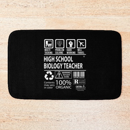 High School Biology Teacher Bath Mats - Multitasking