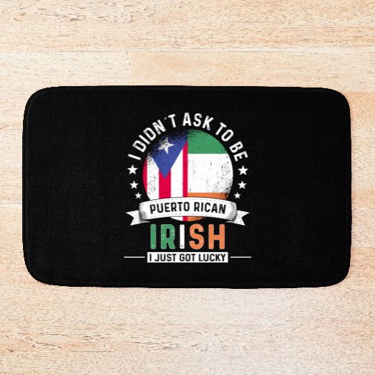 Puerto Rico Flag Ireland Grown Got Lucky Bath Mats