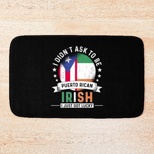 Puerto Rico Flag Ireland Grown Got Lucky Bath Mats