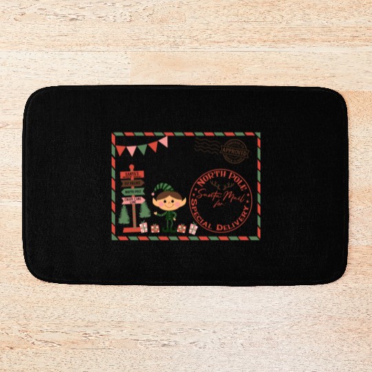 Santa Letter Elfe North Pole Specjal Delivery Mail Bath Mats