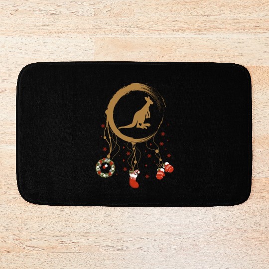 Winter dreamcatcher Christmas Kangaroo Bath Mats