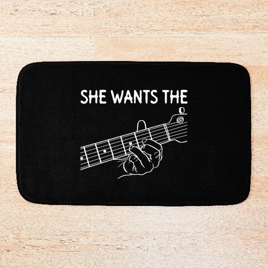 She Wants The D - Electric Guitar Guitar Player Bath Mats