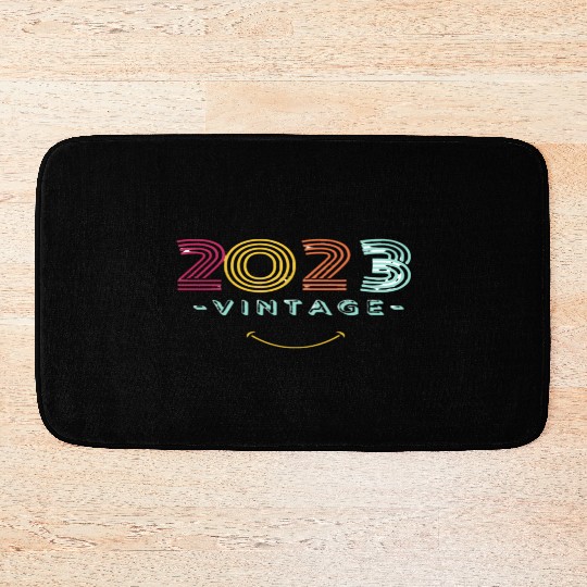 Neon Rainbow Retro 2023 NewYear Vintage Bath Mats