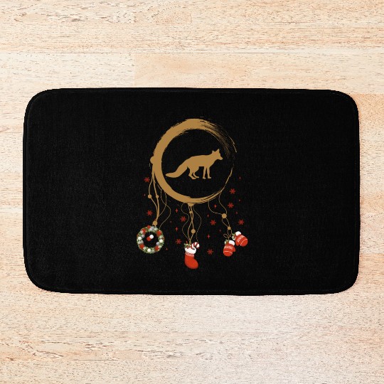 Winter dreamcatcher Christmas Fox Bath Mats