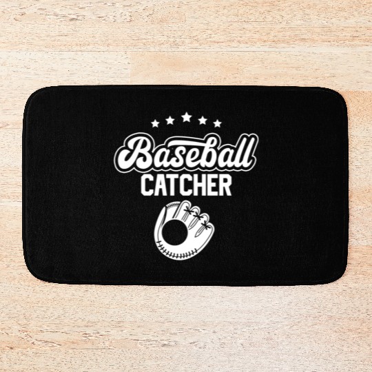 Baseball Catcher Sayings Player Hobby Bath Mats