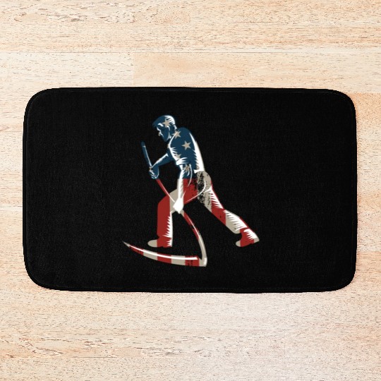 Farming Farmer American Flag Us Bath Mats