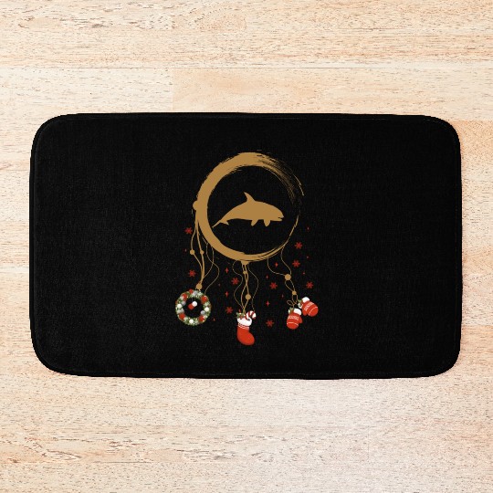 Winter dreamcatcher Christmas Orca Bath Mats