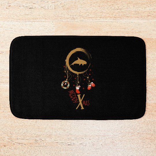 Winter dreamcatcher Christmas Orca Bath Mats