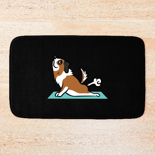 Saint Bernard Yoga Pose Bath Mats