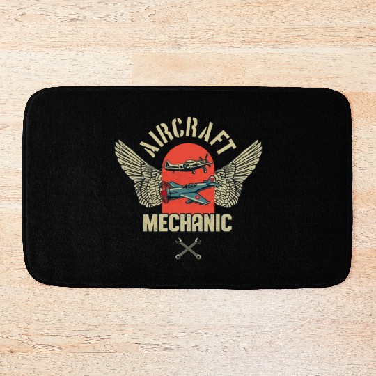 Aircraft Mechanic Aviation Aeromechanics Bath Mats
