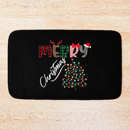 MERRY CHRISTMAS ,Christmas light Bath Mats