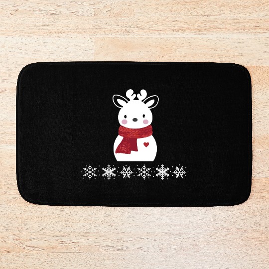 Christmas reindeer snowman Bath Mats