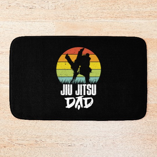 Jiu-Jitsu Dad BJJ Father Vintage Martial Arts MMA Bath Mats