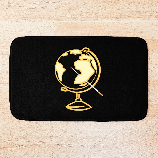Globe Icon. Geography Teacher. Education symbol Bath Mats