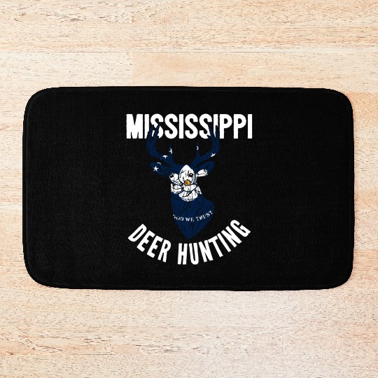 Mississippi Deer Hunting Buck Stag Hunter Bath Mats