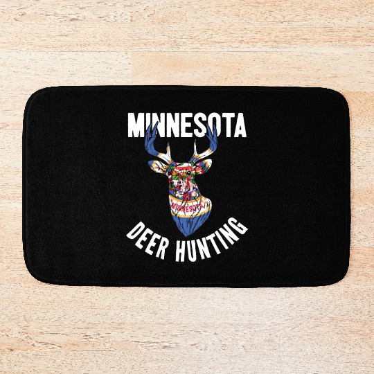 Minnesota Deer Hunting Buck Stag Hunter Bath Mats