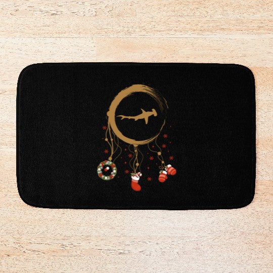 Winter dreamcatcher Christmas Hammerhead Shark Bath Mats
