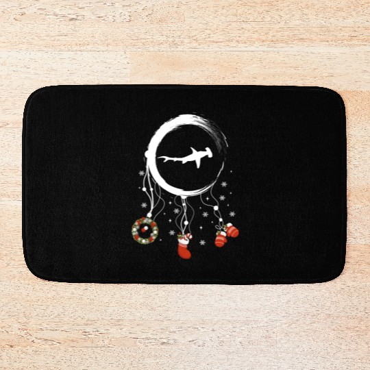 Winter dreamcatcher Christmas Hammerhead shark Bath Mats