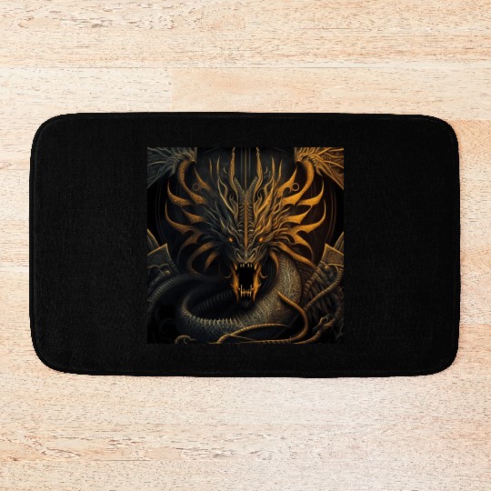 Dark fantasy dragon cover version 2 Bath Mats
