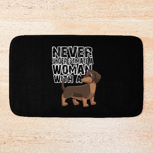 Dachshund Never Underestimate Bath Mats